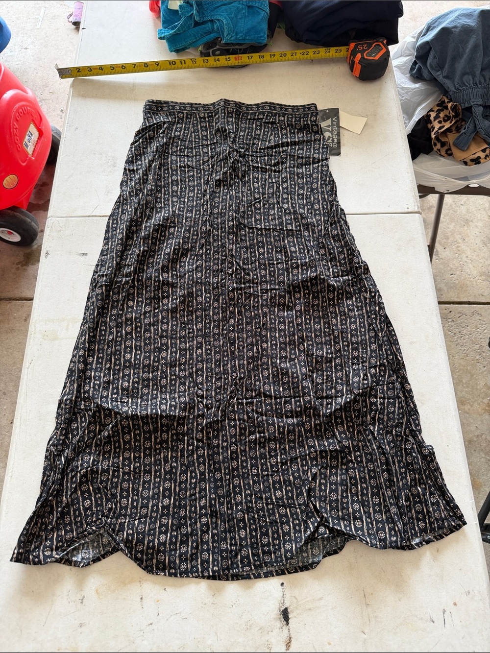 Unbranded Black Patterned Maxi Skirt with Subtle Print
